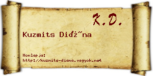 Kuzmits Diána névjegykártya