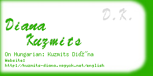 diana kuzmits business card